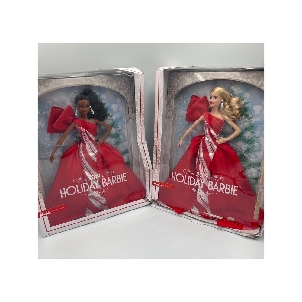 2019 Holiday Barbie Doll Signature Collection Red Gown Damaged Boxes‎